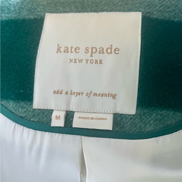 Kate Spade Green Striped Wool Coat - Picture 7 of 11